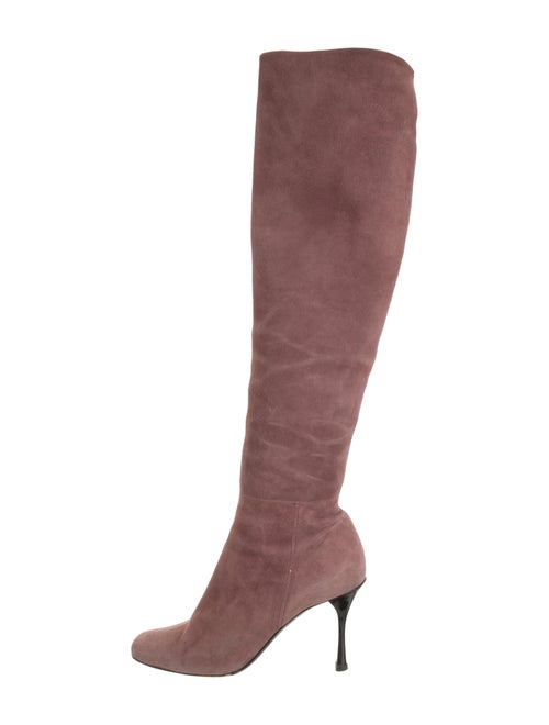 Gucci Suede Over-the-Knee Boots Mauve