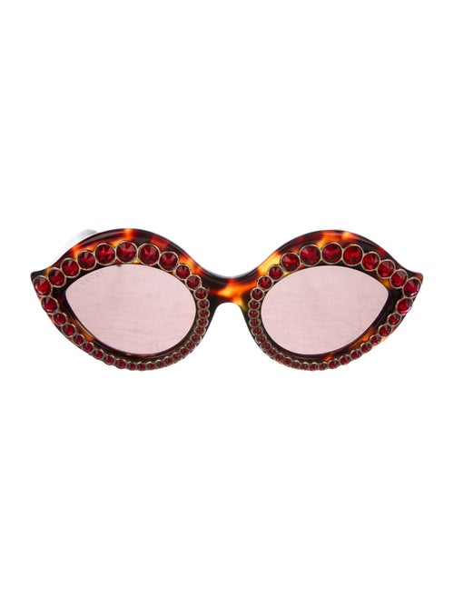 Gucci Embellished Cat-Eye Sunglasses Brown