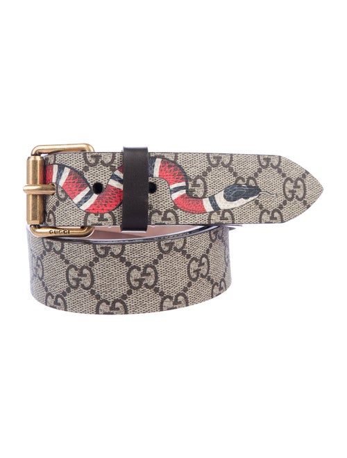 Gucci GG Supreme Kingsnake Belt Tan