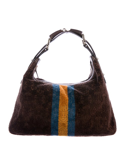 Gucci Horsebit Velour Hobo gold