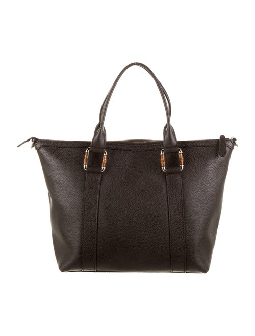 Gucci Leather Bamboo Bar Tote Brown