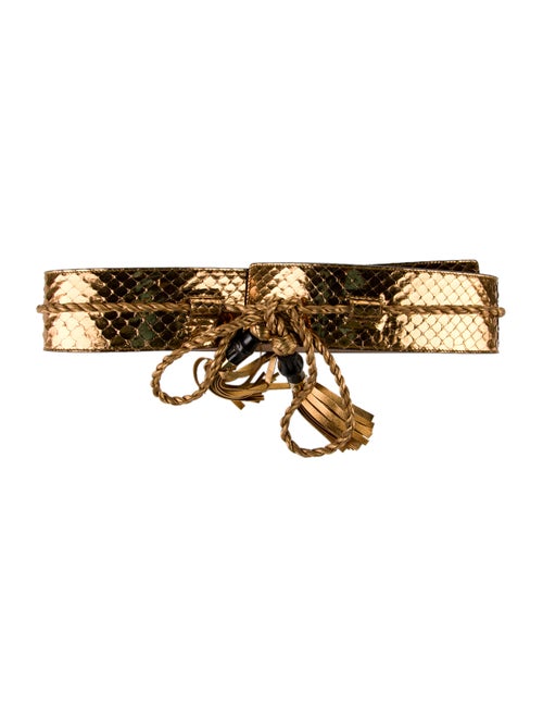Gucci Snakeskin Waist Belt Gold