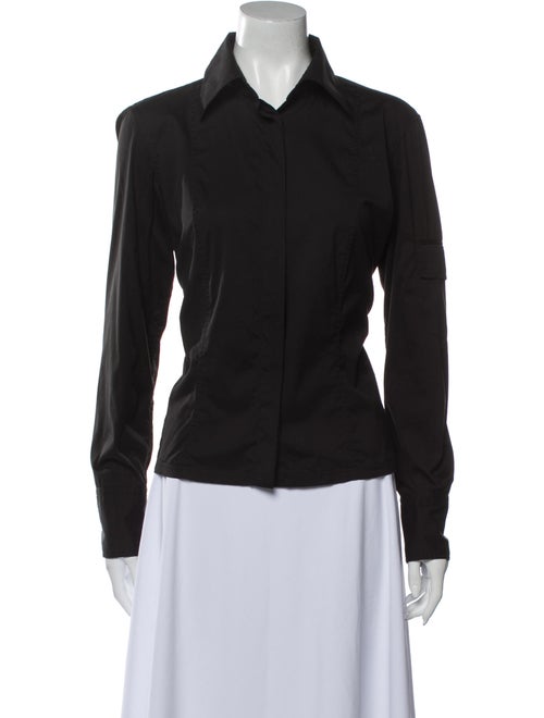 Gucci Long Sleeve Button-Up Top Black