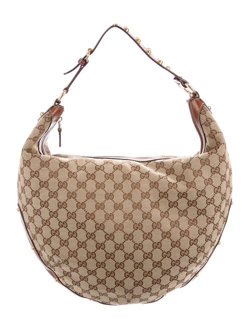 Gucci Studded GG Pelham Hobo Tan
