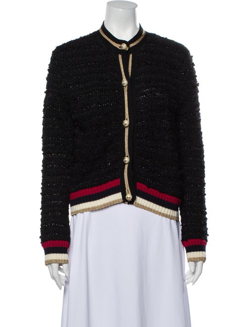 Gucci Striped Mock Neck Sweater Black