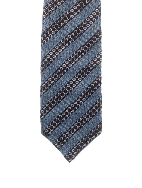 Gucci Silk Printed Tie blue