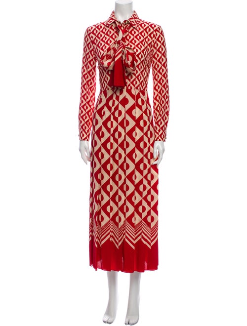 Gucci Silk Long Dress Red