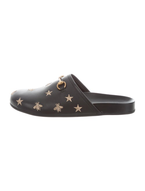 Gucci River Leather Slippers Black
