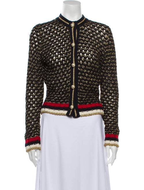 Gucci Striped Mock Neck Sweater Black