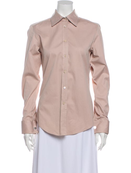 Gucci Long Sleeve Button-Up Top Pink