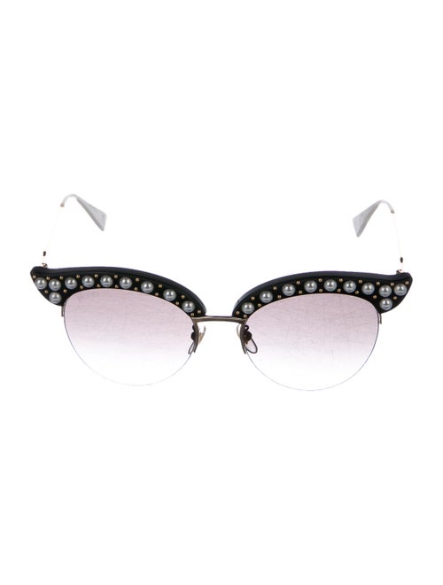 Gucci Embellished Cat-Eye Sunglasses Black