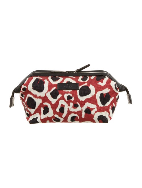 Gucci Leopard Print Cosmetic Bag Red