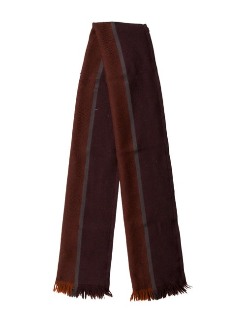 Gucci Wool-Silk Knit Scarf Plum