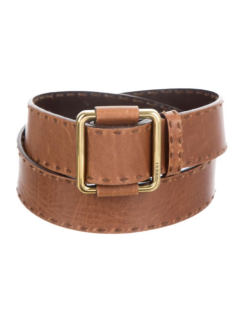 Gucci Leather Whipstitch Belt