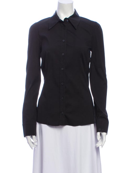 Gucci 2006 Long Sleeve Button-Up Top Black