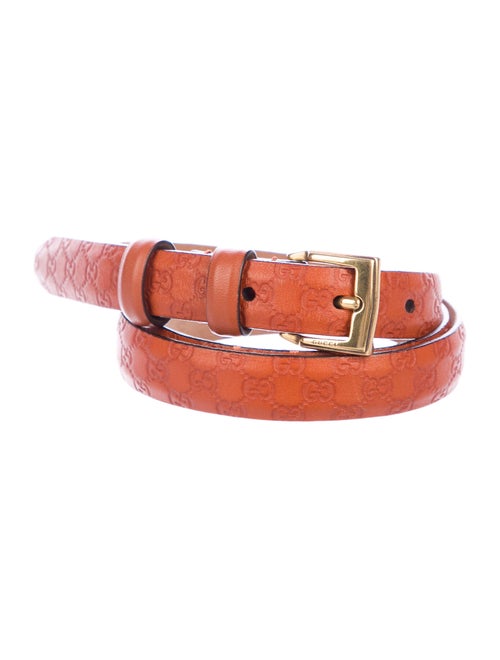 Gucci GG Skinny Leather Belt Orange