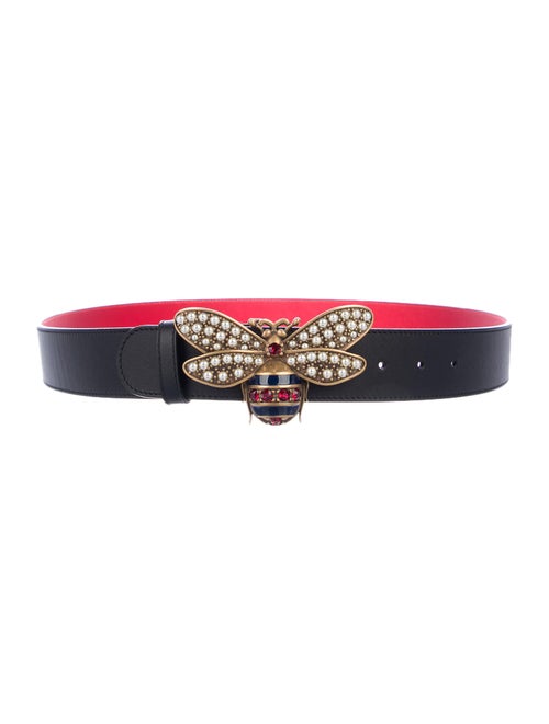 Gucci Queen Margaret Leather Belt Black
