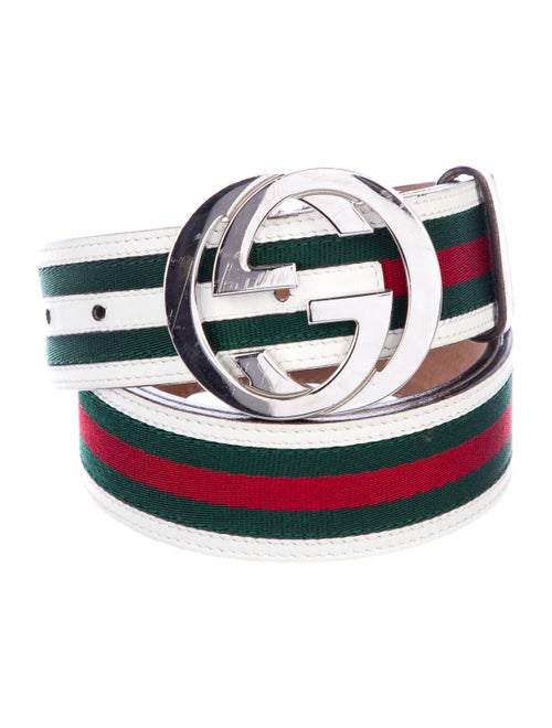 Gucci Web GG Belt White
