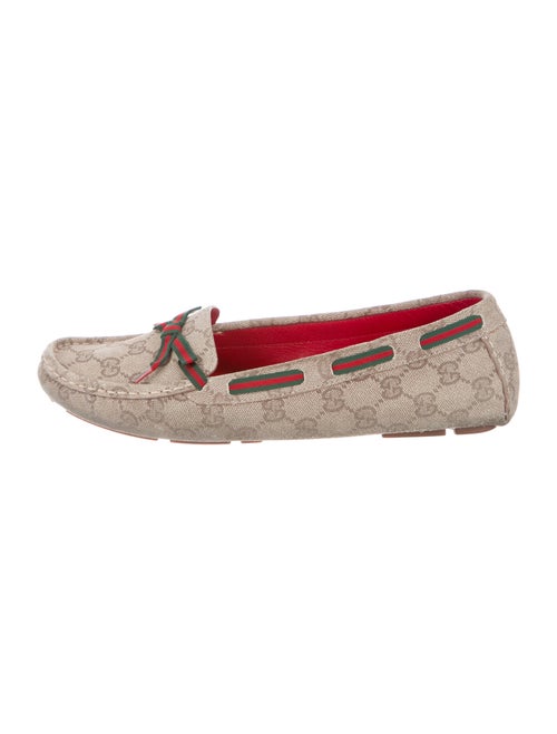 Gucci GG Canvas Bow Accents Moccasins