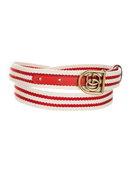 Gucci Striped GG Belt Red