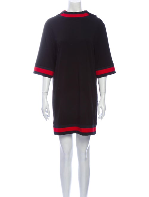 Gucci Mock Neck Mini Dress Black