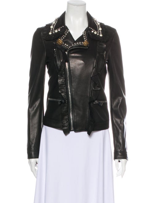 Gucci 2016 Lamb Leather Biker Jacket Black