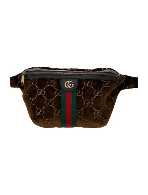 Gucci GG Velvet Web Belt Bag gold