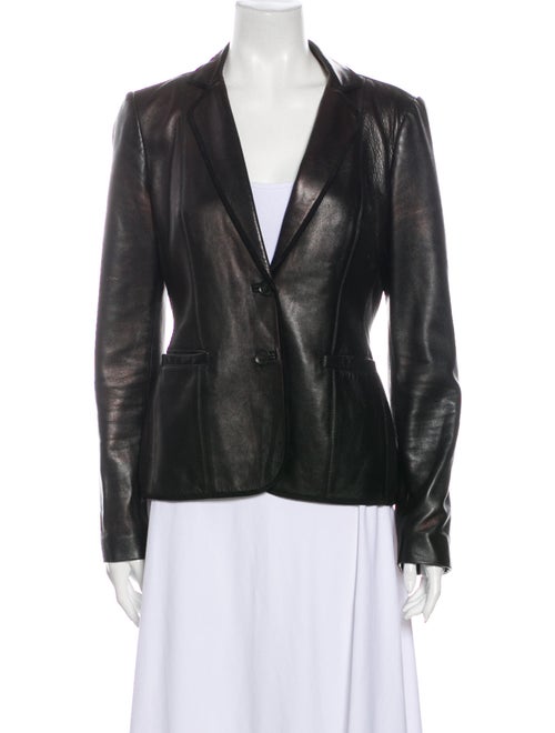 Gucci Vintage Leather Blazer Black