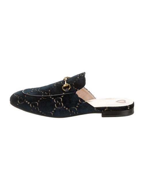 Gucci Princetown GG Logo Mules Blue