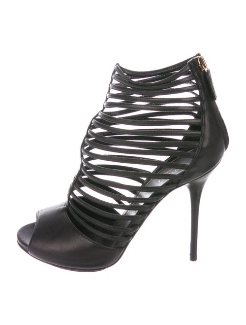 Gucci Leather Lace-Up Boots Black