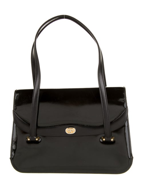 Gucci Vintage Patent Leather Handbag Black