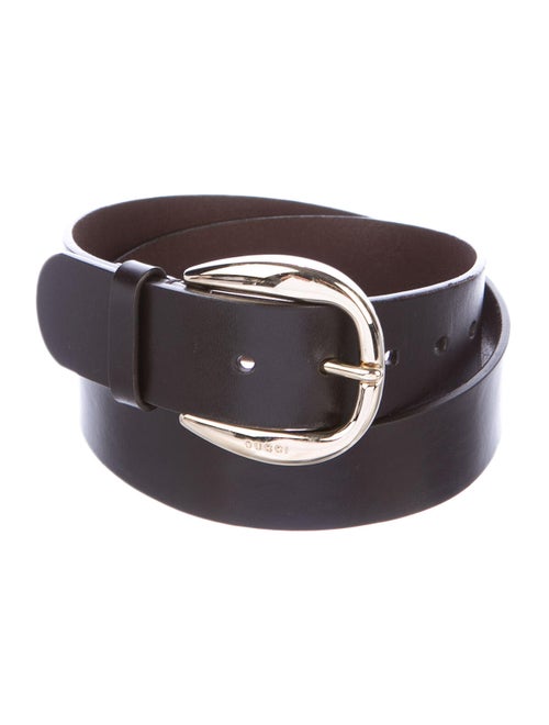 Gucci Leather Buckle Belt Brown