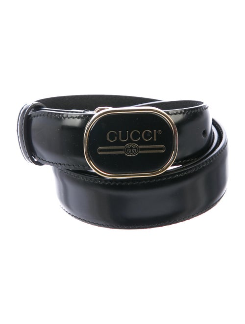 Gucci Leather Logo Belt black