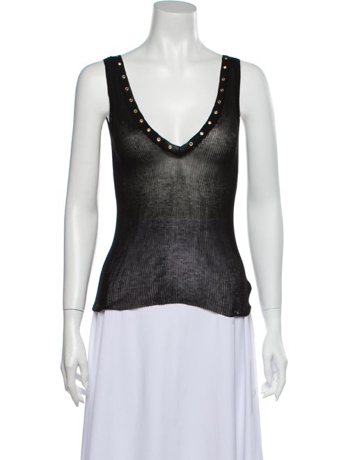 Gucci V-Neck Sleeveless Top Black