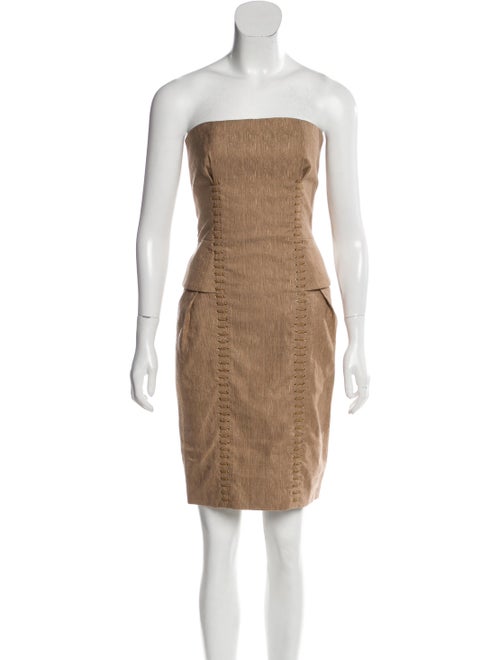 Gucci Strapless Lace-Up Dress w/ Tags gold