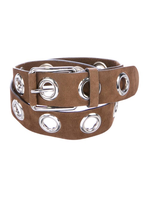 Gucci Suede Grommet Belt Brown