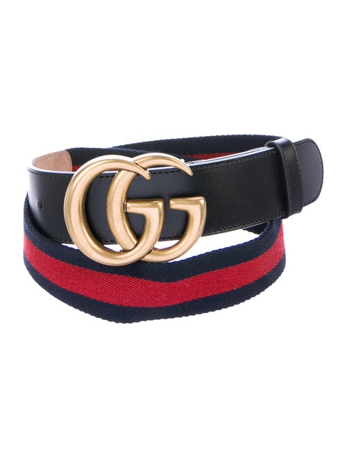Gucci GG Web Canvas Belt Navy