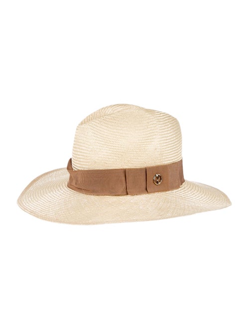 Gucci Straw Fedora Hat Beige