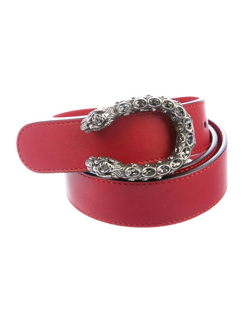 Gucci Dionysus Embellished Leather Belt silver
