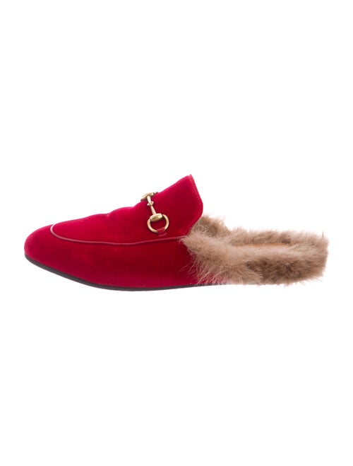 Gucci Princetown Horsebit Accent Mules Red