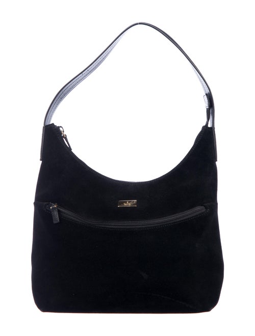 Gucci Vintage Suede Shoulder Bag Black