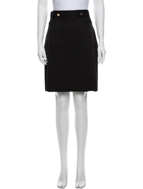 Gucci Pleated Accents Knee-Length Skirt Black