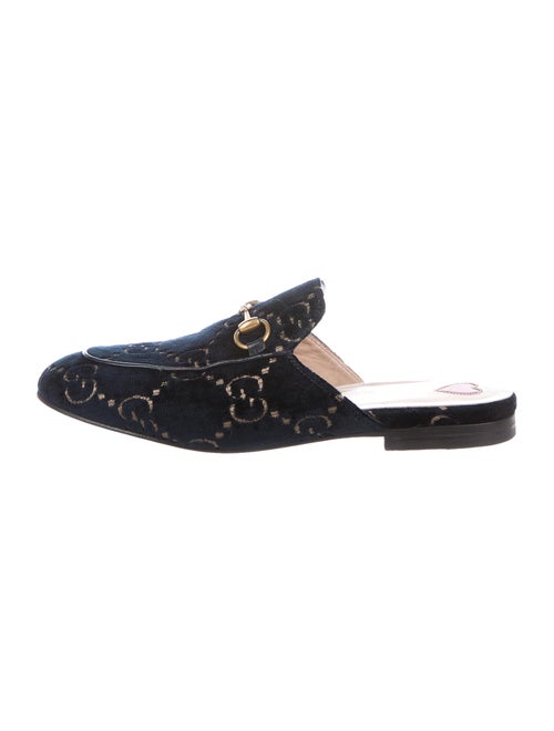 Gucci Princetown GG Logo Mules Blue