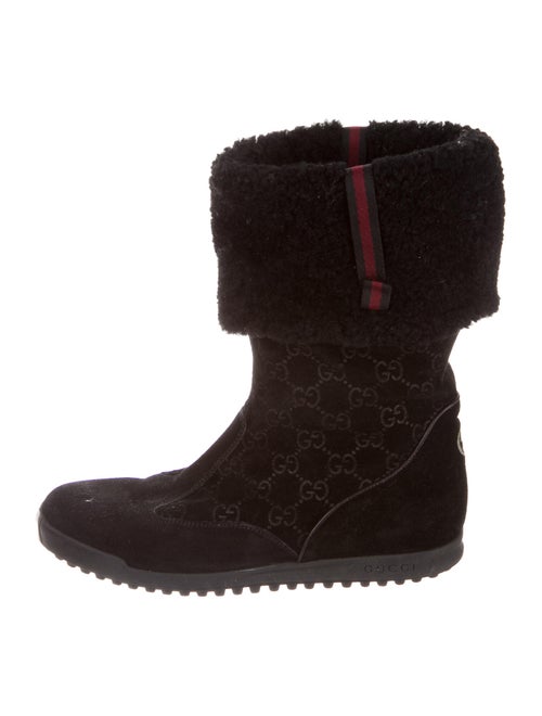 Gucci GG Signature Suede Boots Black