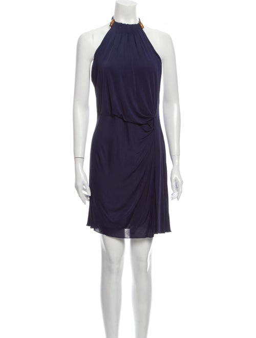 Gucci Halterneck Mini Dress Blue