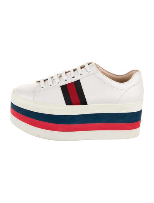 Gucci Peggy Platform Wedge Sneakers White