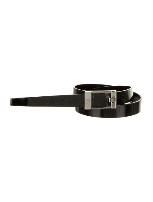 Gucci Patent Leather Skinny Belt Black