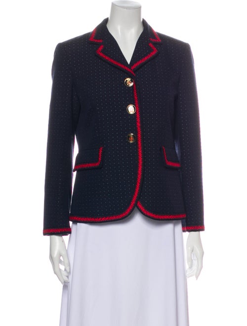 Gucci 2016 Polka Dot Print Blazer Blue