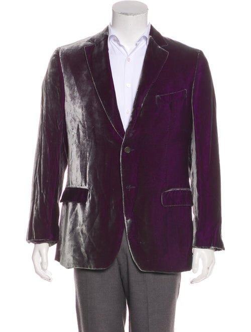 Gucci Velvet Notch-Lapel Blazer blue