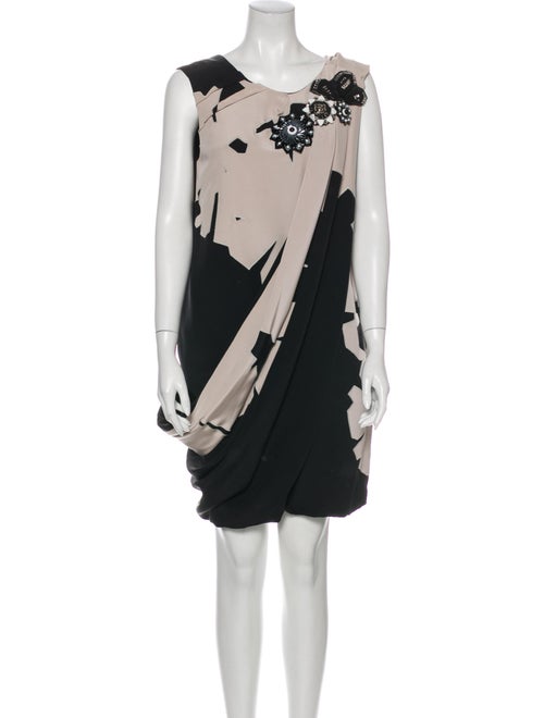 Gucci Printed Midi Length Dress Black